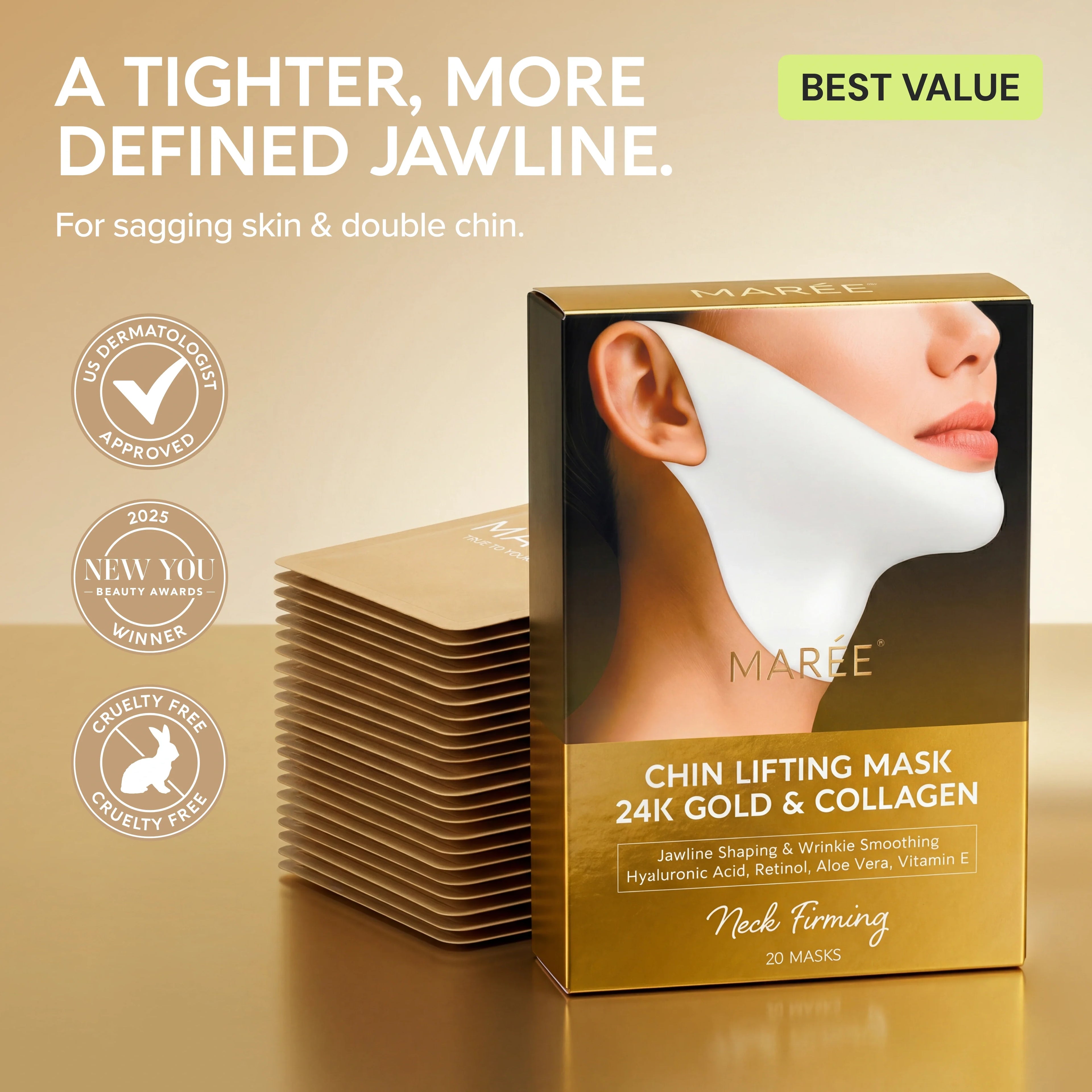 24K Gold V-Line Lifting Maske 20 Stk.