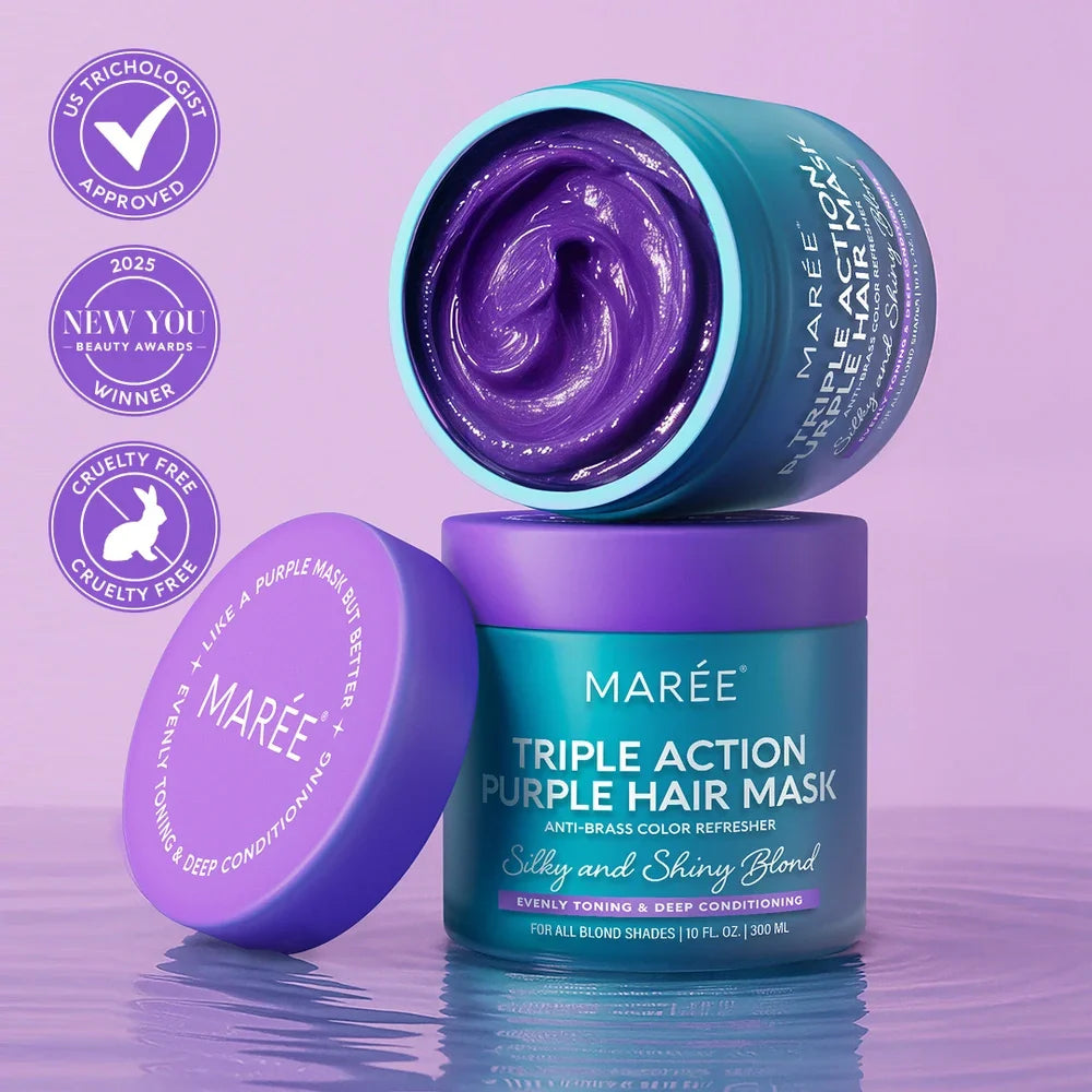 Lila Maske für blondes Haar