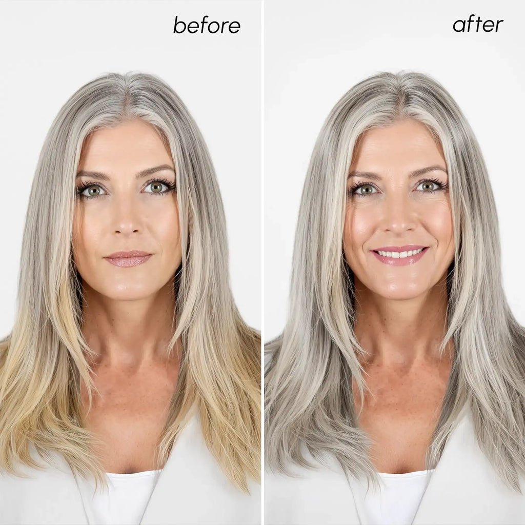 Lila Maske für blondes Haar