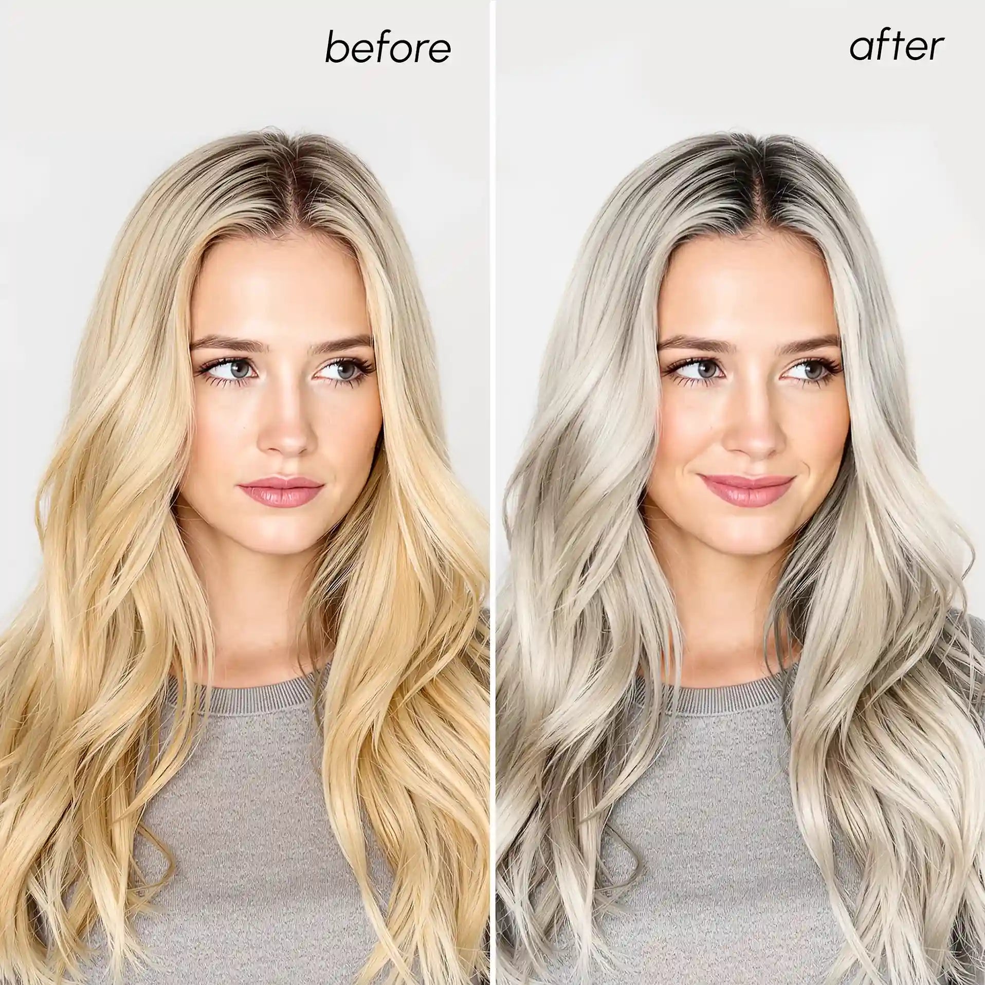 Lila Maske für blondes Haar