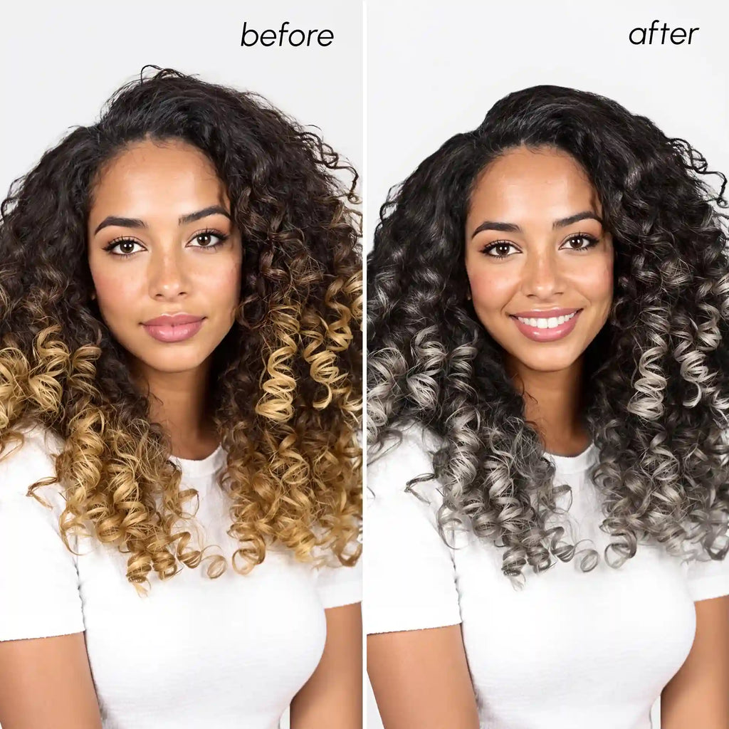 Lila Maske für blondes Haar